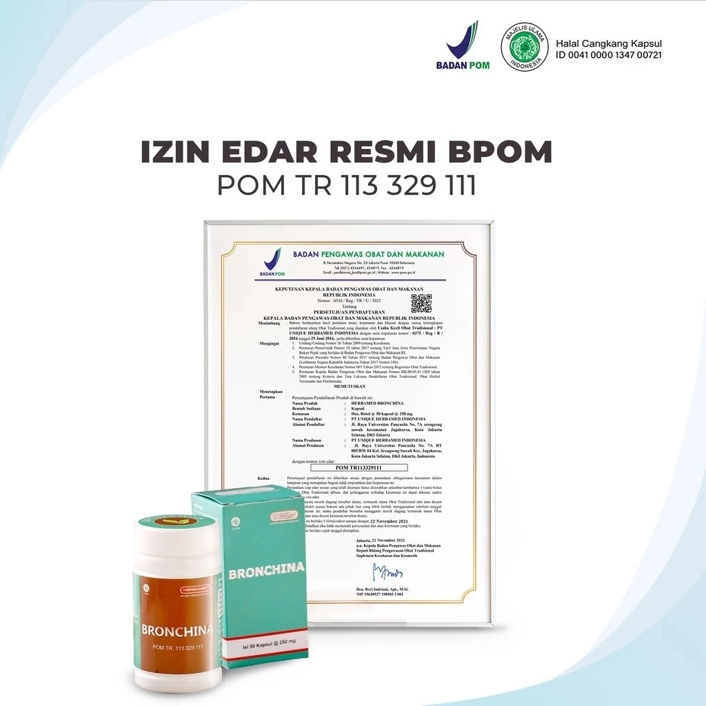 Herbal Bronchina Herbamed - Obat Herbal Bronkitis - Penyakit ISPA - Gambar 3
