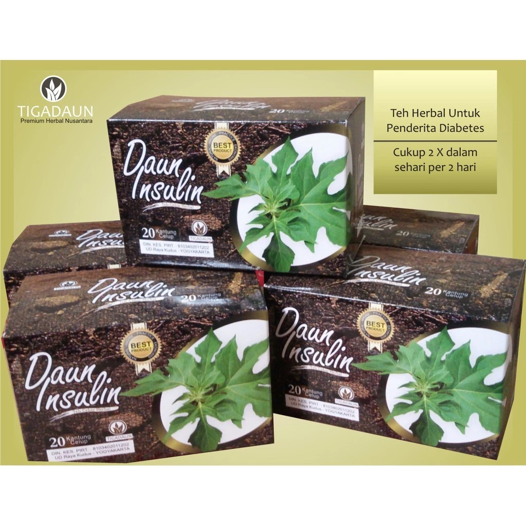 Teh Daun Insulin Celup Isi 20 Pcs Cap Tiga Daun - Grosir Teh Daun Insulin Diabetes - Gambar 4