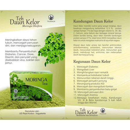 Teh Celup Daun Kelor Moringa Tiga Daun 3 Daun UD Raya Kudus Murah - Gambar 3